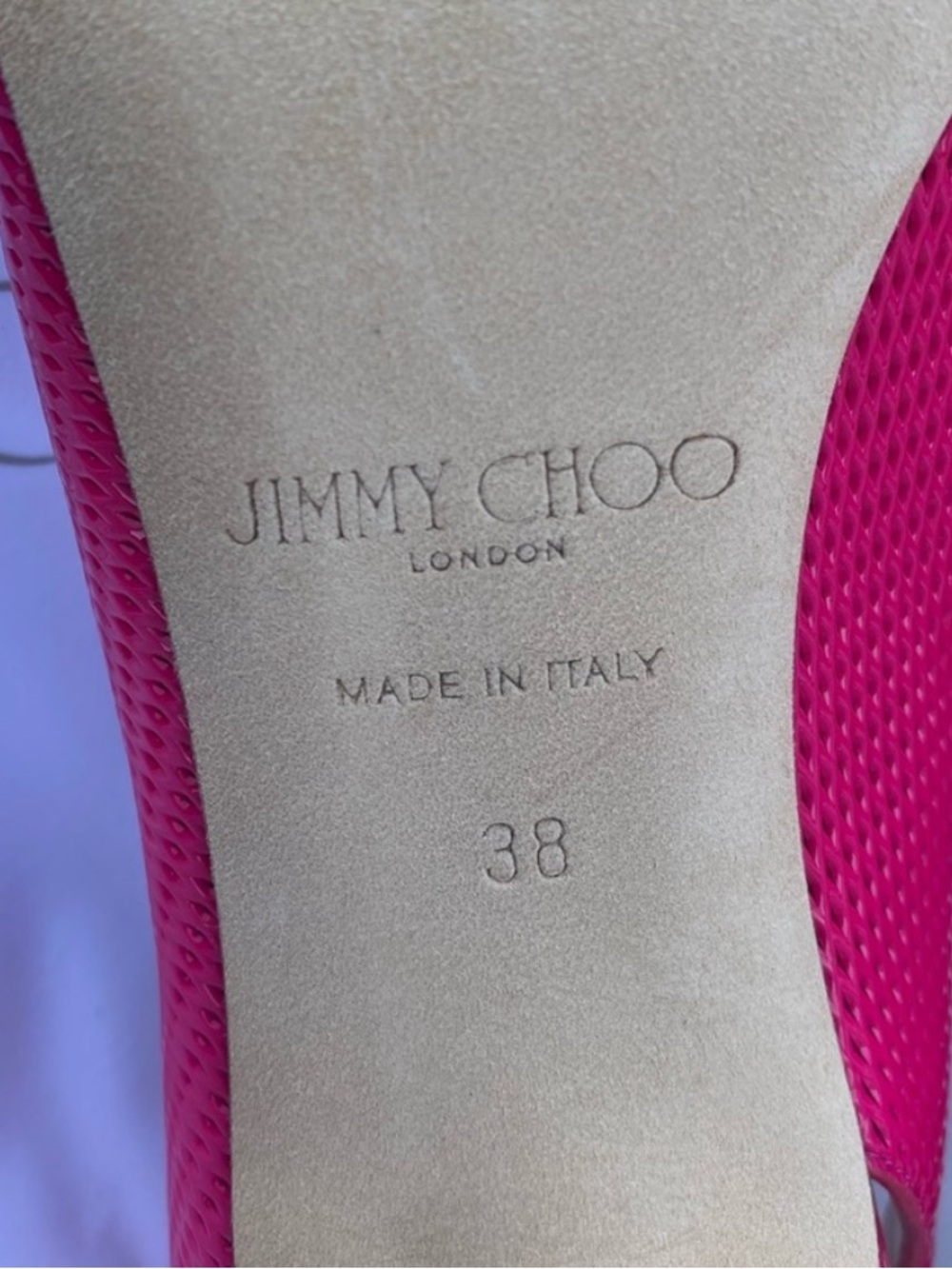 Jimmy Choo! Pristine!!!🩷 Ivy 85 Heels Pump Hot Pink 38 - Picture 10 of 14